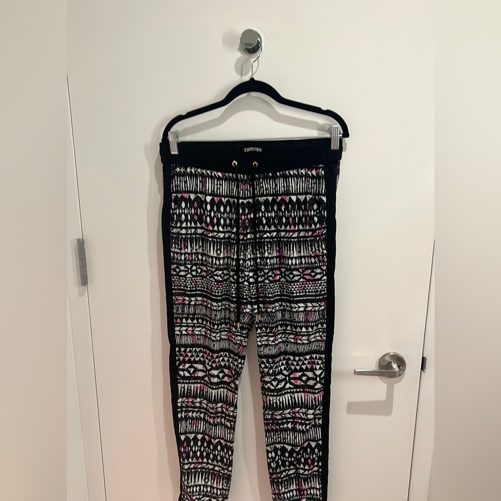 Black Express Patterned Pants - image 1